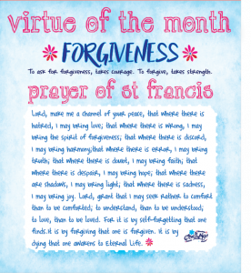 Virtue Of The Month For February Is Forgiveness Challenge