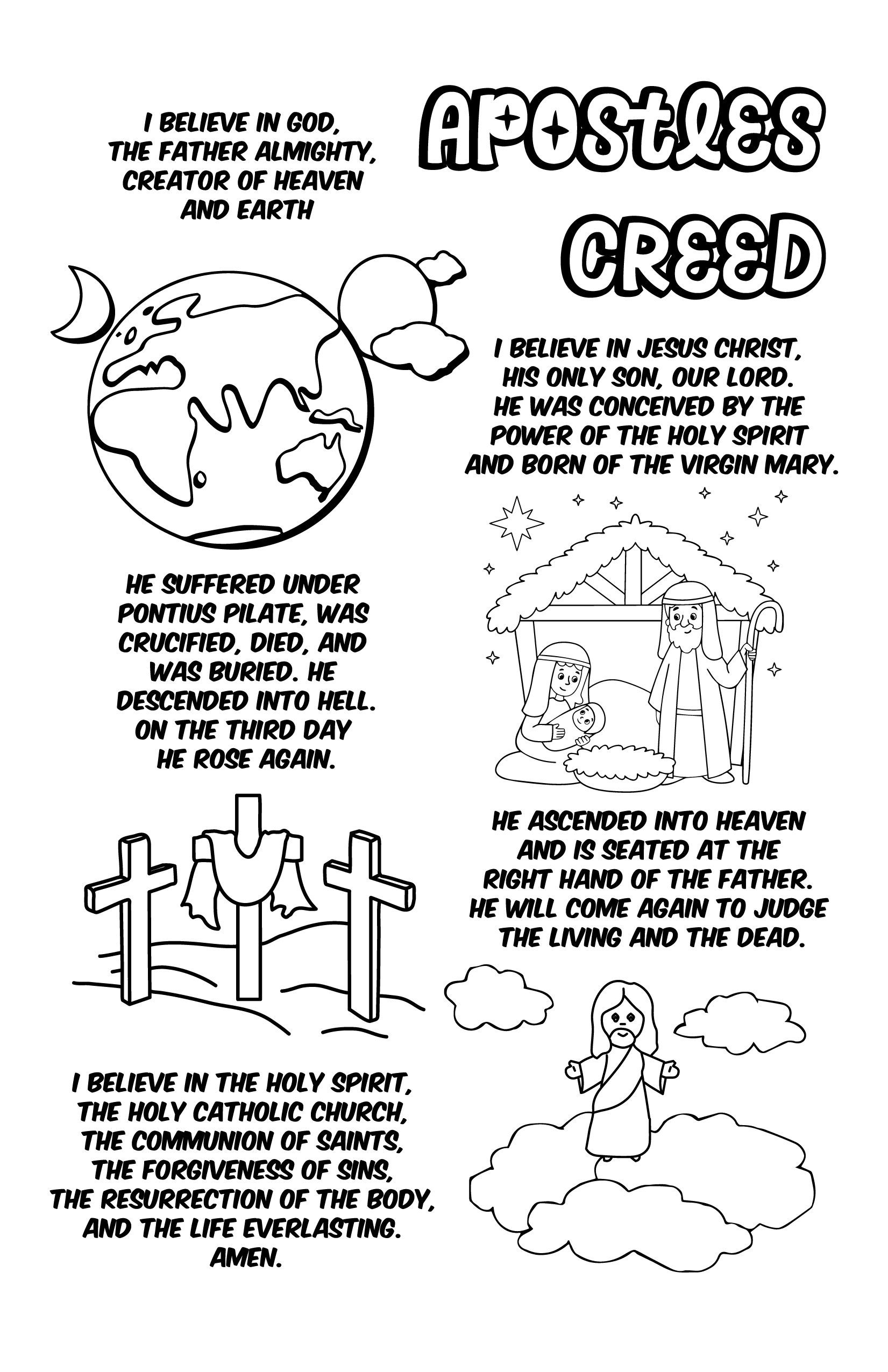 Apostles Creed Coloring Page For Ccd